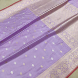 Lavender Colour Pure Katan Silk Handwoven Banarasi Saree