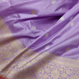 Lavender Colour Pure Katan Silk Handwoven Banarasi Saree