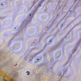 Lavender Color Pure Katan Silk Handwoven Banarasi Saree