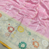 Light Pink Colour Pure Katan Silk Handwoven Banarasi Saree