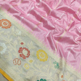 Light Pink Colour Pure Katan Silk Handwoven Banarasi Saree