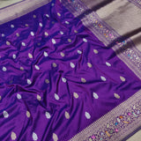 Dual shade Pure Katan Silk Handwoven Banarasi Saree