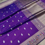 Dual shade Pure Katan Silk Handwoven Banarasi Saree