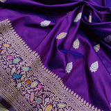 Dual shade Pure Katan Silk Handwoven Banarasi Saree