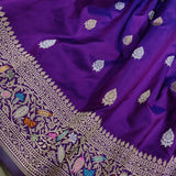 Dual shade Pure Katan Silk Handwoven Banarasi Saree