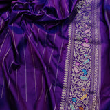 Dual shade Pure Katan Silk Handwoven Banarasi Saree