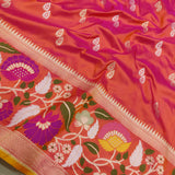 Dual Shade Pure Katan Silk Handwoven Banarasi Saree