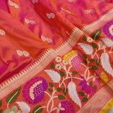Dual Shade Pure Katan Silk Handwoven Banarasi Saree
