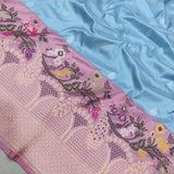 Sky Blue Color Pure Katan Silk Handwoven Banarasi Saree
