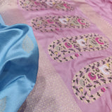 Sky Blue Color Pure Katan Silk Handwoven Banarasi Saree