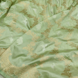 Pastel Green Colour Pure Katan Silk Handwoven Banarasi Saree