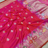 Pink Colour Pure Katan Silk Handwoven Banarasi Saree