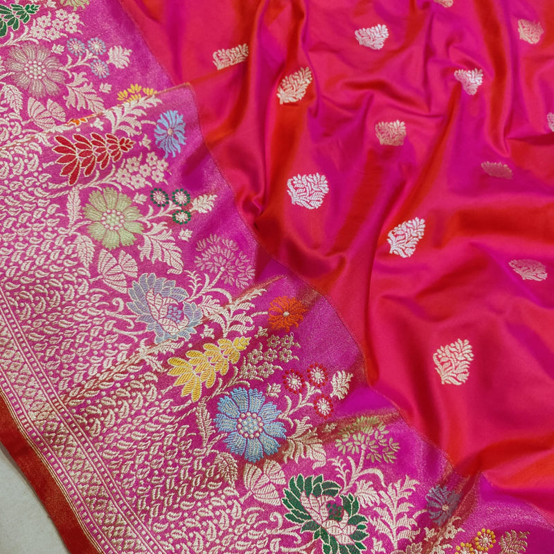 Pink Colour Pure Katan Silk Handwoven Banarasi Saree