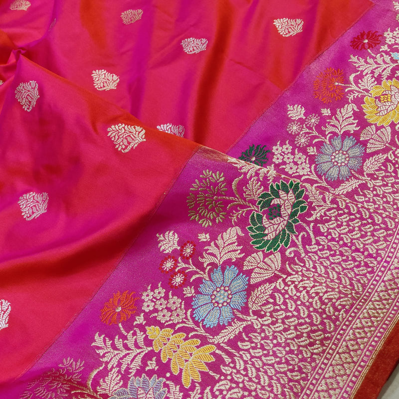 Pink Colour Pure Katan Silk Handwoven Banarasi Saree