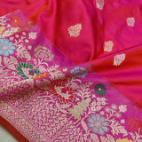 Pink Colour Pure Katan Silk Handwoven Banarasi Saree