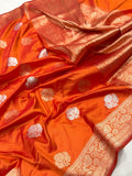 Dual Shade Pure Katan Silk Handwoven Banarasi Saree