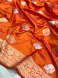 Dual Shade Pure Katan Silk Handwoven Banarasi Saree