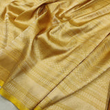 Yellow Colour Pure Katan Silk Handwoven Tanchoi Banarasi Saree