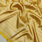 Yellow Colour Pure Katan Silk Handwoven Tanchoi Banarasi Saree