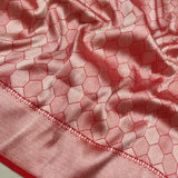 Red Colour Pure Katan Silk Handwoven Tanchoi Banarasi Saree