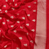 Red Colour Pure Katan Silk Handwoven Tanchoi Banarasi Saree