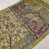 Handpainted Srikalahasti kalamkari saree.