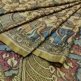 Handpainted Srikalahasti kalamkari saree.