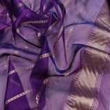 Purple Colour Pure Ektara Kora Jamdani Handwoven Banarasi Saree