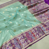 Pure Kora Silk Handwoven Banarasi Saree