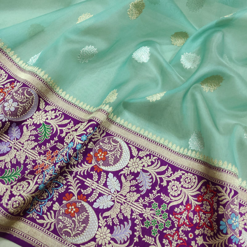 Pure Kora Silk Handwoven Banarasi Saree