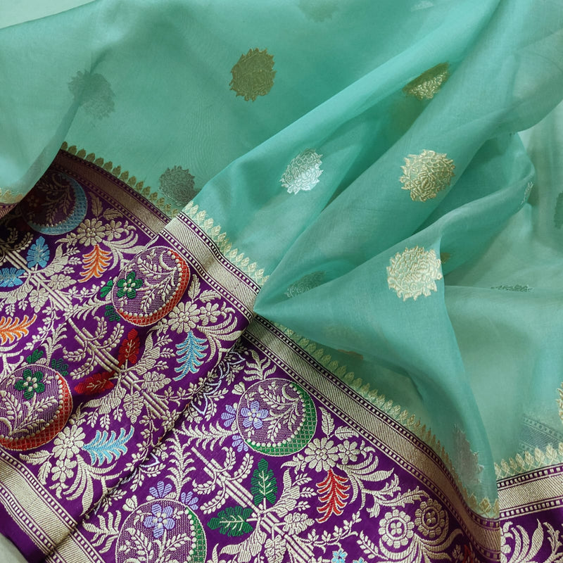 Pure Kora Silk Handwoven Banarasi Saree