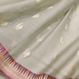 Pure Kora Silk Handwoven Banarasi Saree