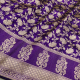 Purple Colour Pure Katan Silk Handwoven Banarasi Saree