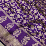 Purple Colour Pure Katan Silk Handwoven Banarasi Saree