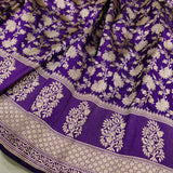 Purple Colour Pure Katan Silk Handwoven Banarasi Saree