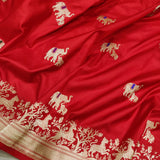 Red Colour Pure Katan Silk Handwoven Banarasi Saree