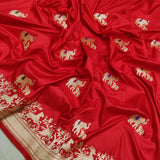Red Colour Pure Katan Silk Handwoven Banarasi Saree