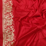 Red Colour Pure Katan Silk Handwoven Banarasi Saree
