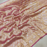 Dual Shade Pure Tissue Silk Handwoven Banarasi Saree