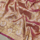 Dual Shade Pure Tissue Silk Handwoven Banarasi Saree