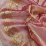 Dual Shade Pure Tissue Silk Handwoven Banarasi Saree