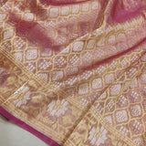 Dual Shade Pure Tissue Silk Handwoven Banarasi Saree