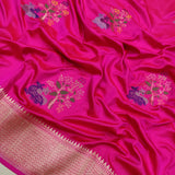 Pink Colour Ektara Katan Silk Handwoven Banarasi Saree