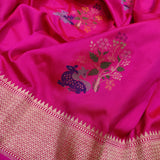 Pink Colour Ektara Katan Silk Handwoven Banarasi Saree
