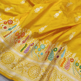 Yellow Colour Pure Katan Silk Handwoven Banarasi Saree