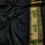 Black Color Pure Katan Silk Handwoven Banarasi Saree