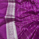 Lavender Colour Pure Kora Silk Handwoven Banarasi Saree