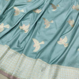 Pastel Color Pure Katan Silk Handwoven Banarasi Saree