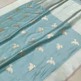 Pastel Color Pure Katan Silk Handwoven Banarasi Saree