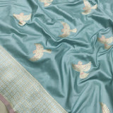 Pastel Color Pure Katan Silk Handwoven Banarasi Saree